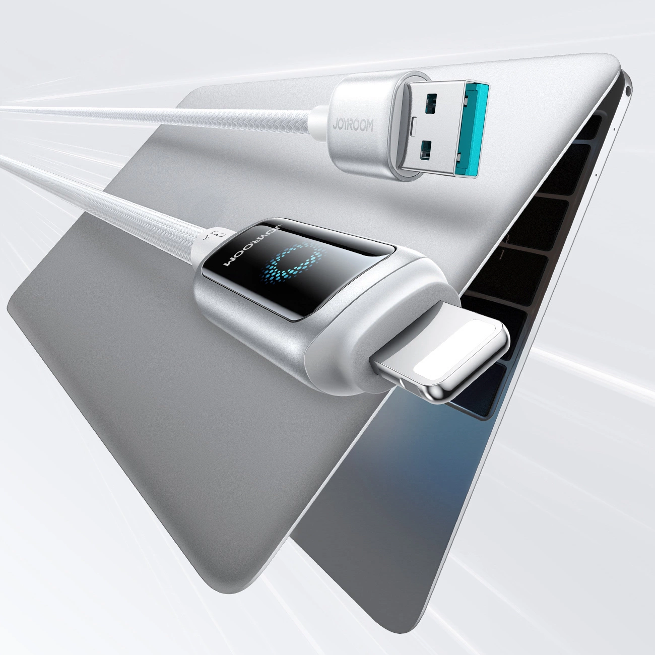 Cable de Datos y Carga USB-A - Lightning Joyroom S-A55 StarFlight Display, 18W, 1.2m, Blanco