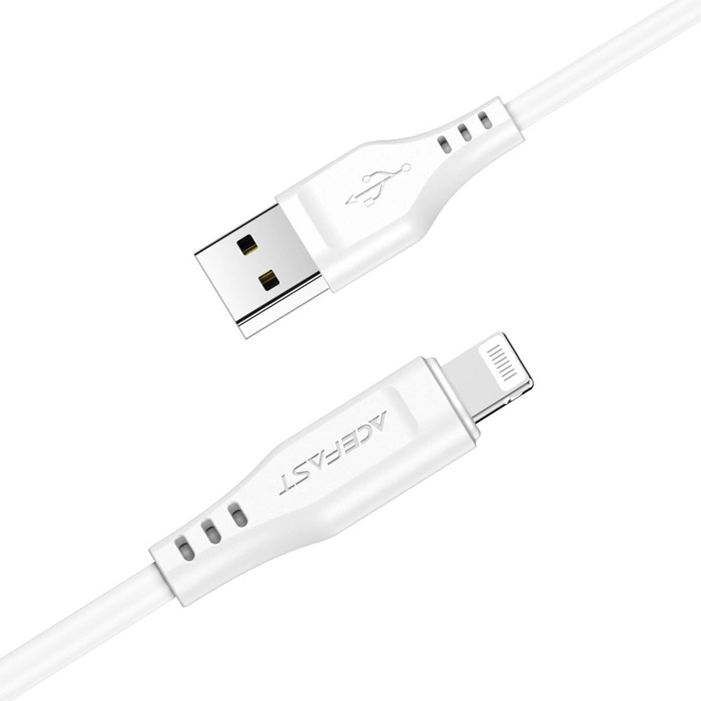 Cable de Datos y Carga USB-A - Lightning Acefast C3-02, 18W, 1.2m, Blanco