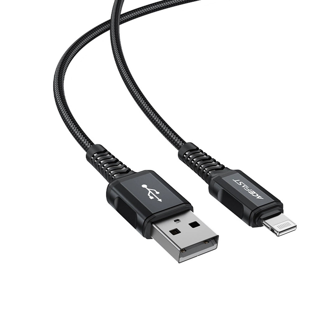 Cable de Datos y Carga USB-A - Lightning Acefast C4-02, 18W, 1.8m, Negro