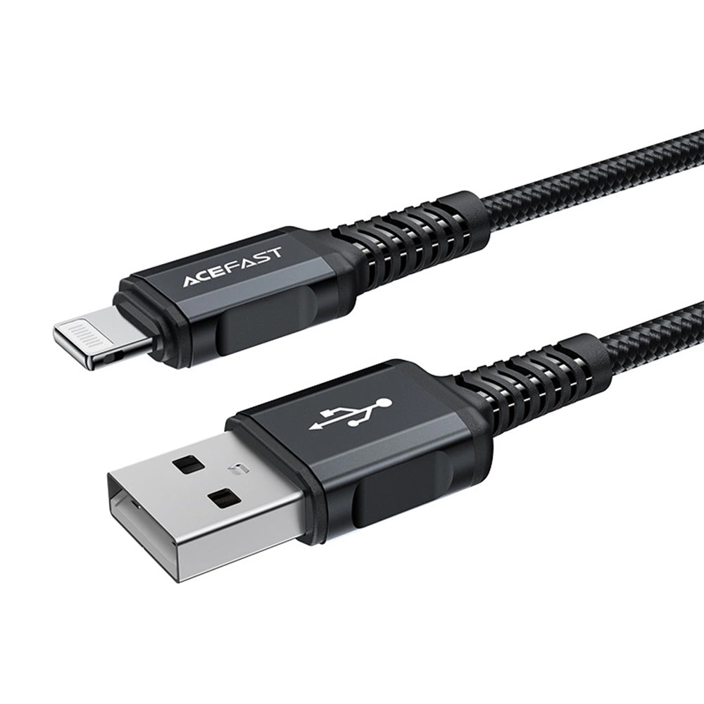 Cable de Datos y Carga USB-A - Lightning Acefast C4-02, 18W, 1.8m, Negro