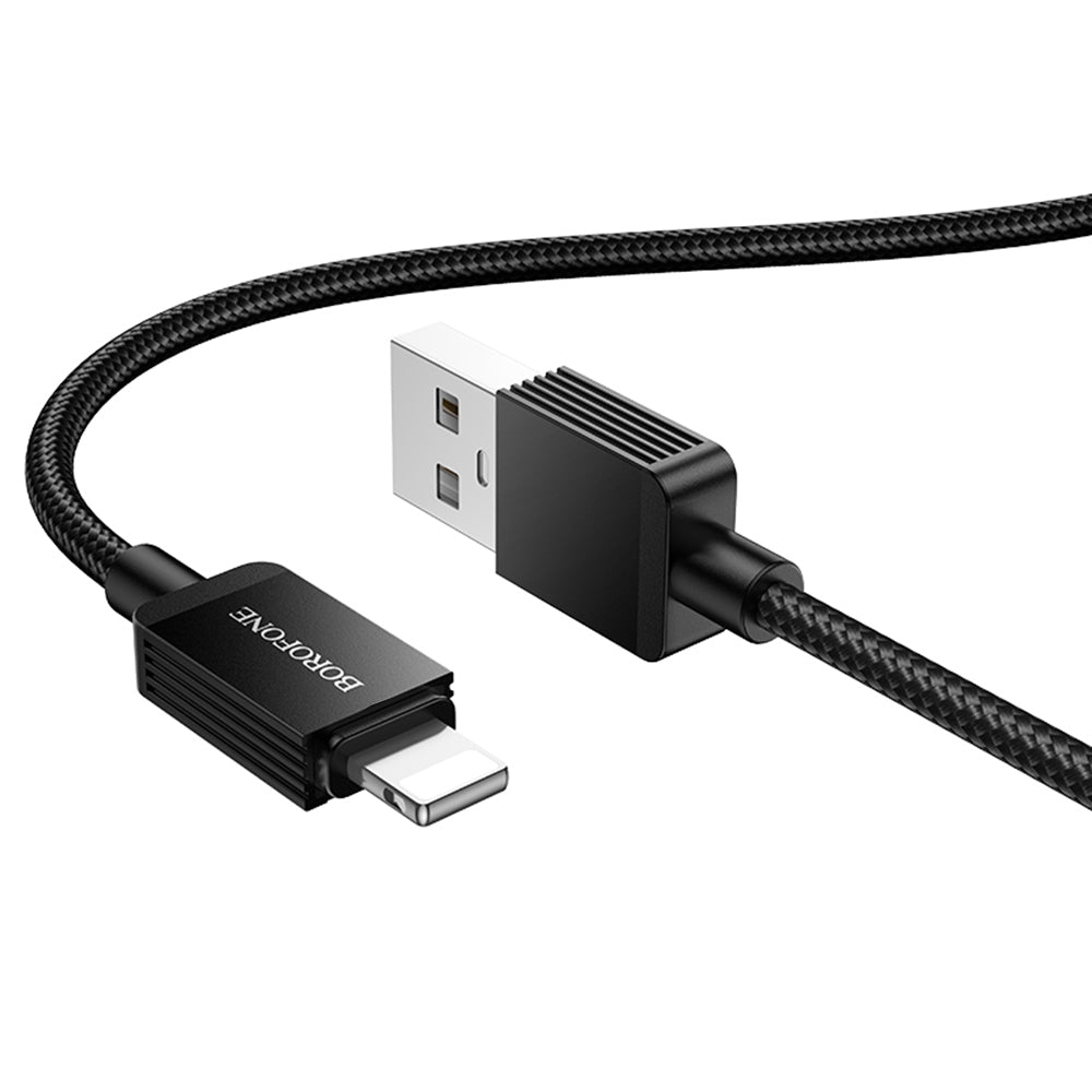 Cable de Datos y Carga USB-A - Lightning Borofone BX120 Placer, 18W, 1m, Negro