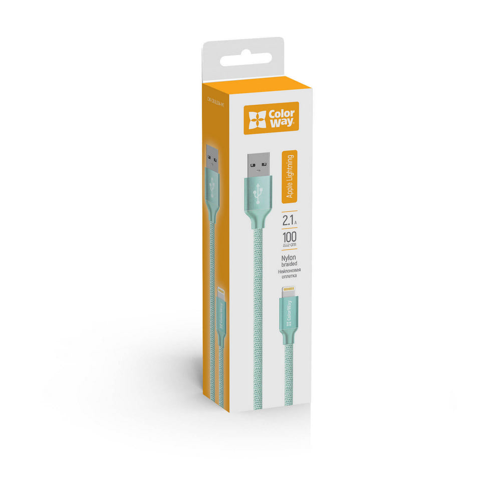 Cable de Datos y Carga USB-A - Lightning ColorWay CW-CBUL004, 18W, 1m, Verde