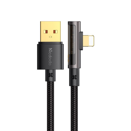 Cable de Datos y Carga USB-A - Lightning McDodo CA-3510 Angled, 18W, 1.2m, Negro