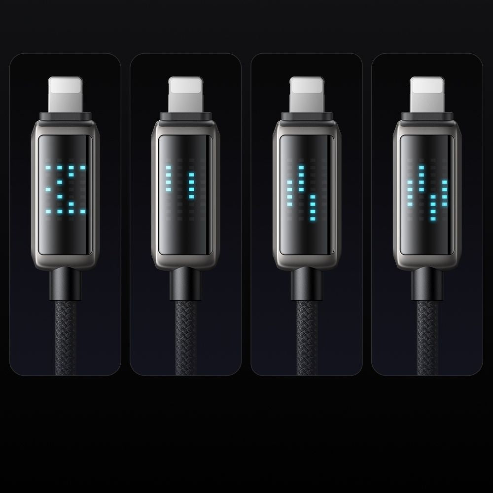Cable de Datos y Carga USB-A - Lightning McDodo CA-5250 Display, 18W, 1.2m, Negro