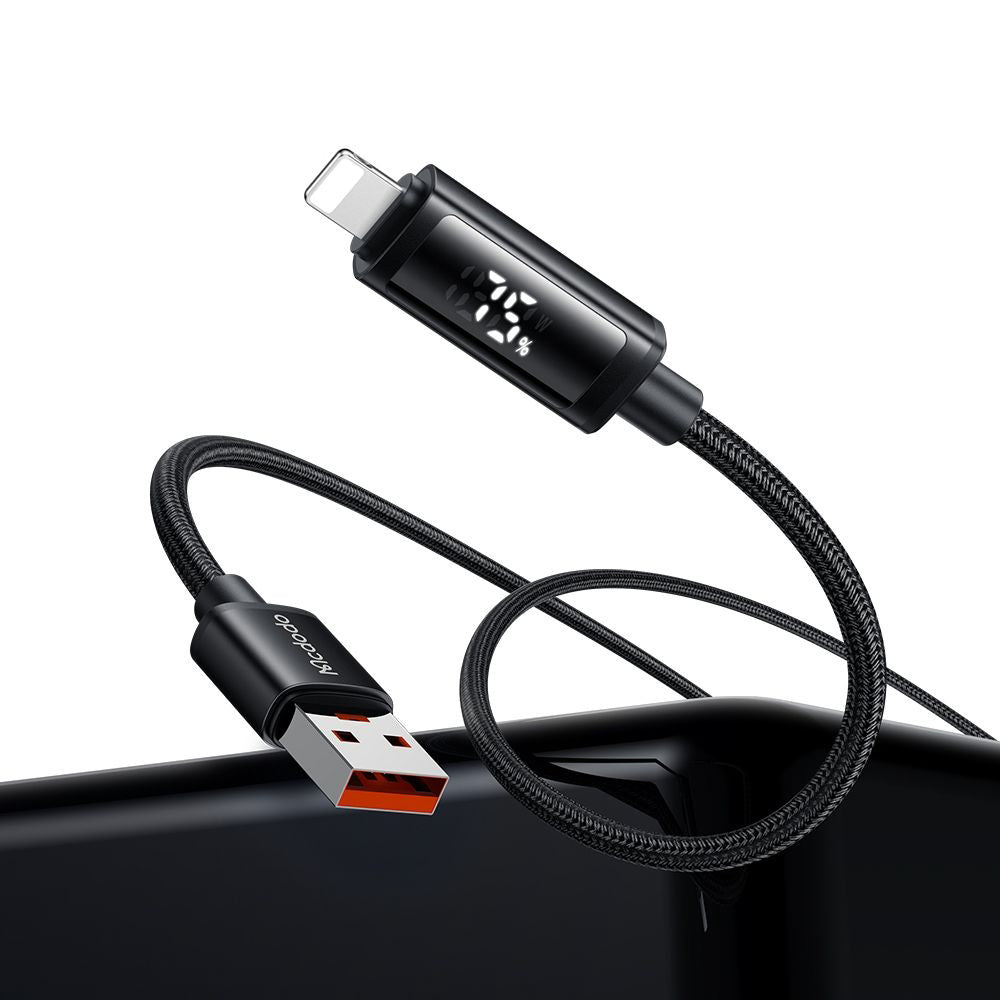 Cable de Datos y Carga USB-A - Lightning McDodo CA-7970 Display, 18W, 1.2m, Negro