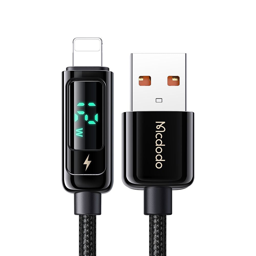 Cable de Datos y Carga USB-A - Lightning McDodo CA-9940 Display, 12W, 1.2m, Negro