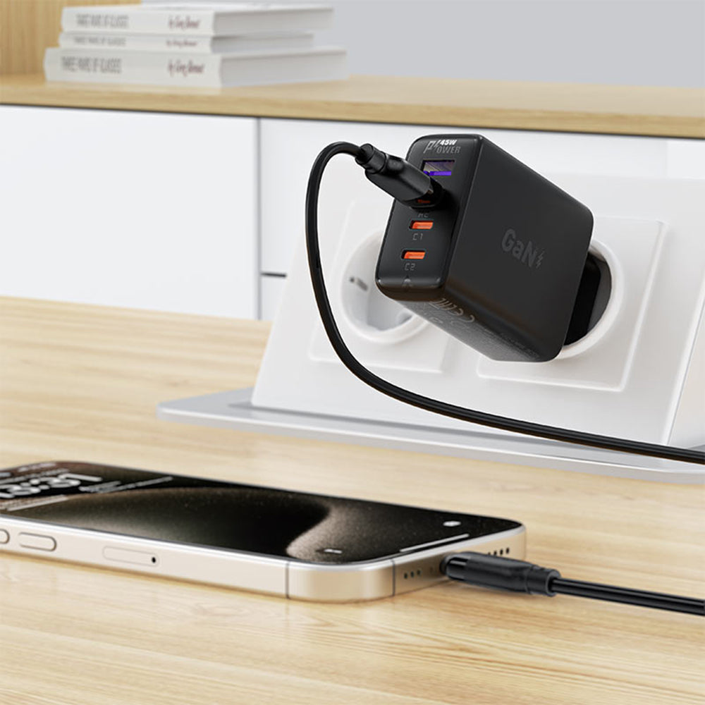 Cable de Datos y Carga USB-A - USB-C Acefast C16-04, 18W, 1.2m, Negro