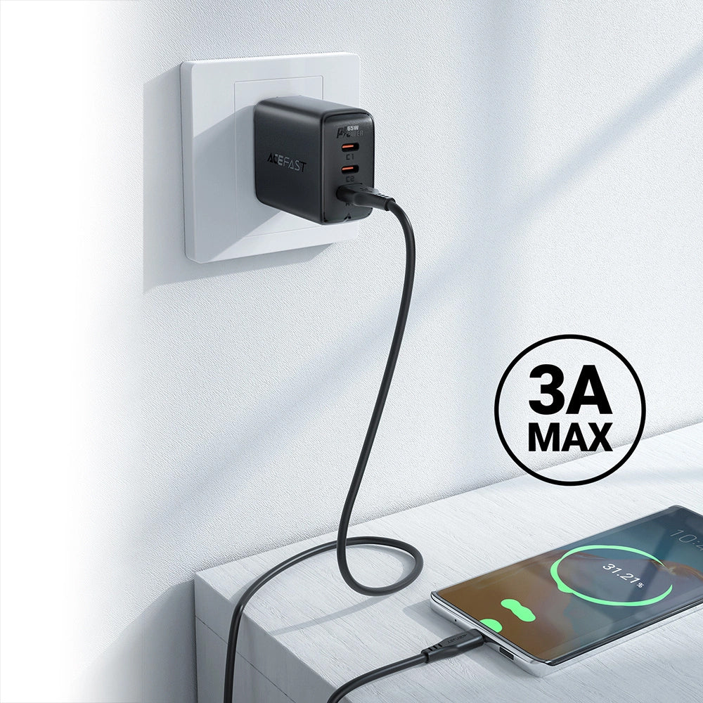 Cable de Datos y Carga USB-A - USB-C Acefast C3-03, 60W, 1.2m, Negro