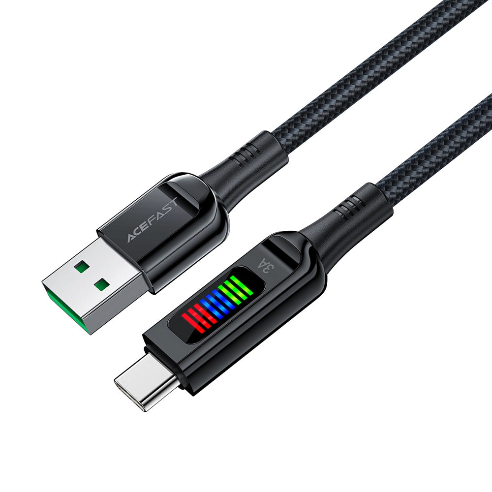 Cable de Datos y Carga USB-A - USB-C Acefast C7-04, 18W, 1.2m, Negro