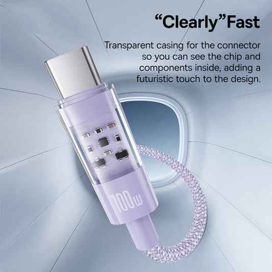 Cable de Datos y Carga USB-A - USB-C Baseus Gem, 100W, 2m, Morado P10373002511-01