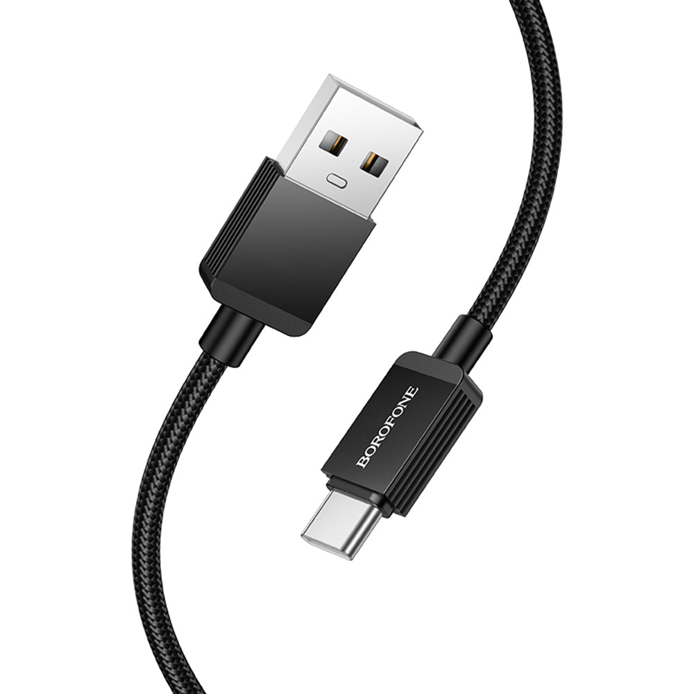 Cable de Datos y Carga USB-A - USB-C Borofone BX120 Placer, 18W, 1m, Negro