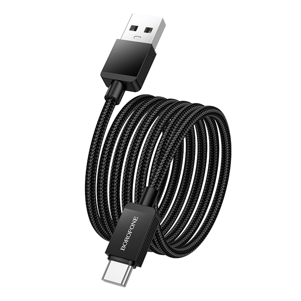 Cable de Datos y Carga USB-A - USB-C Borofone BX120 Placer, 18W, 1m, Negro