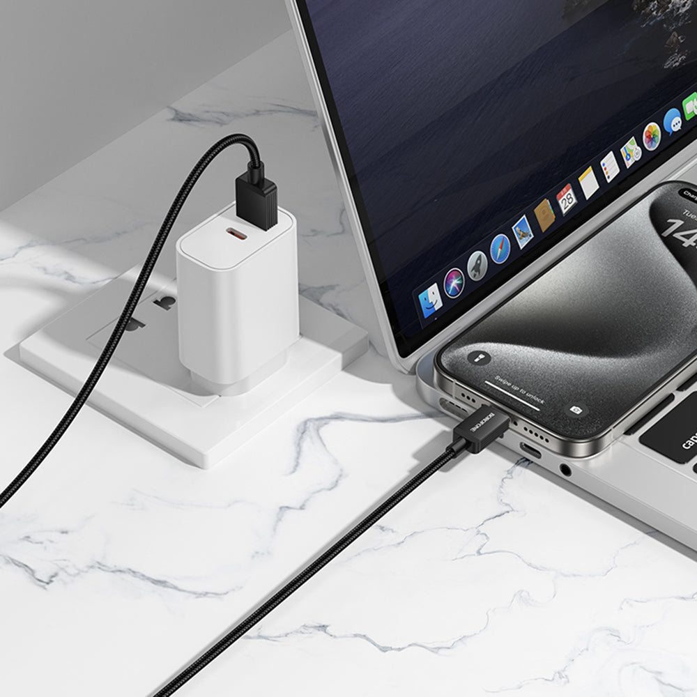 Cable de Datos y Carga USB-A - USB-C Borofone BX120 Placer, 18W, 1m, Negro