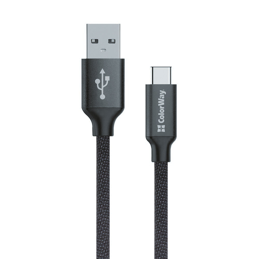 Cable de Datos y Carga USB-A - USB-C ColorWay CW-CBUC003, 18W, 1m, Negro