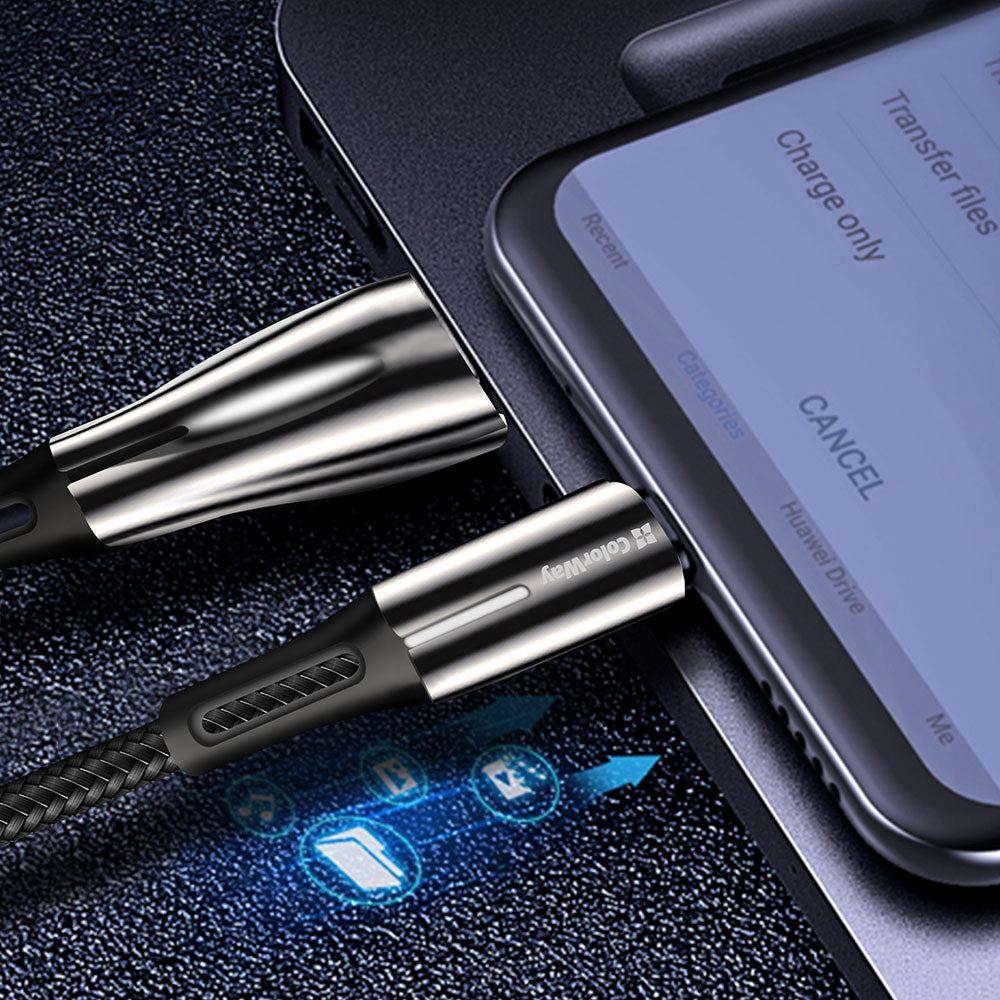 USB-A to USB-C Data and Charging Cable ColorWay CW-CBUC035, 18W, 1m, Black