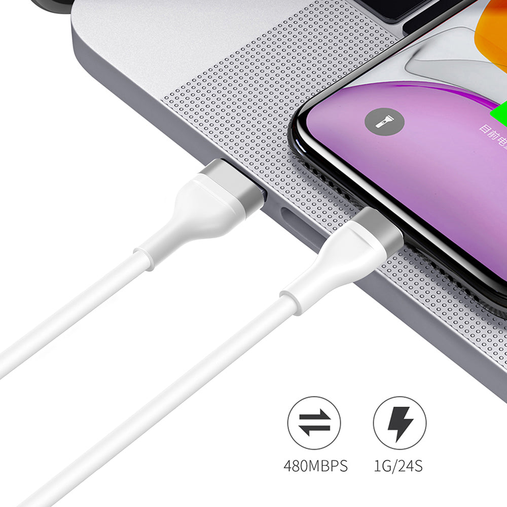 Cable de Datos y Carga USB-A - USB-C Lito LD02C, 18W, 1.2m, Blanco