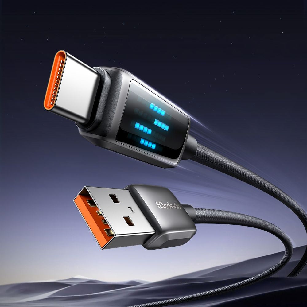 Cable de Datos y Carga USB-A - USB-C McDodo CA-2350 Display, 100W, 1.2m, Negro