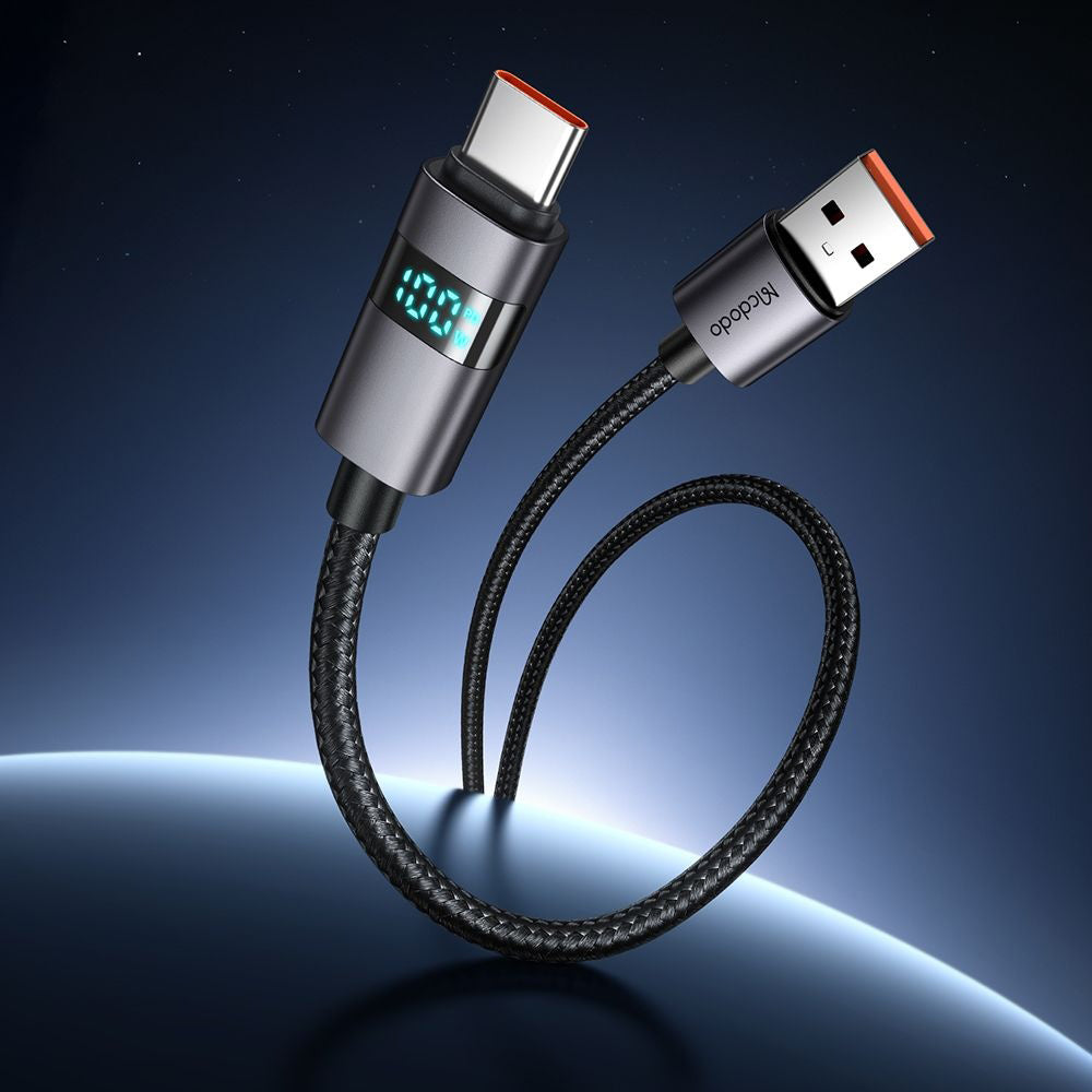 Cable de Datos y Carga USB-A - USB-C McDodo CA-6520 Display, 100W, 1.2m, Negro
