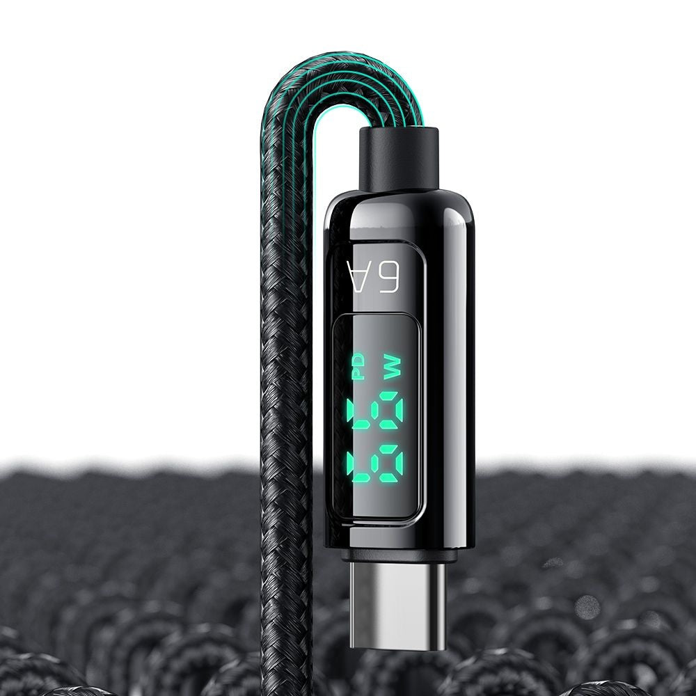 Cable de Datos y Carga USB-A - USB-C McDodo CA-8690 Display, 66W, 1.2m, Negro