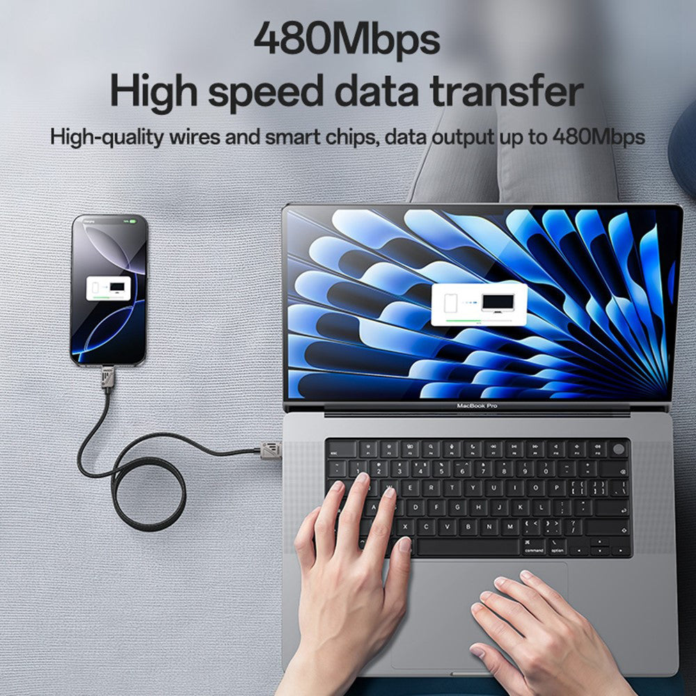 Cable de Datos y Carga USB-A - USB-C Yesido CA135C, 18W, 1.2m, Negro
