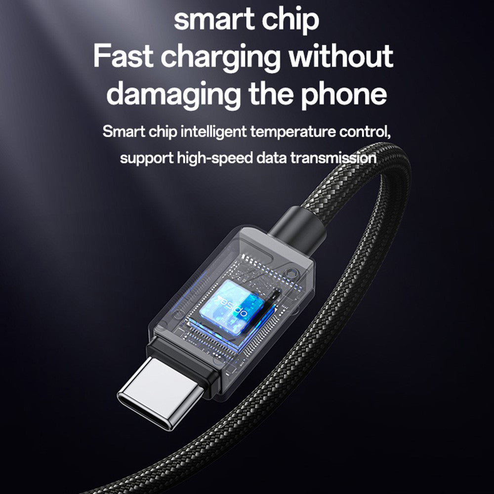 Cable de Datos y Carga USB-A - USB-C Yesido CA135C, 18W, 1.2m, Negro