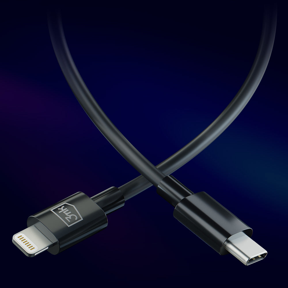 Cable de Datos y Carga USB-C - Lightning 3MK Hyper, 20W, 1.2m, Blanco