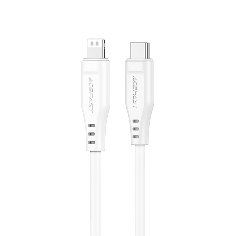 Cable de Datos y Carga USB-C - Lightning Acefast C3-01, 30W, 1.2m, Blanco