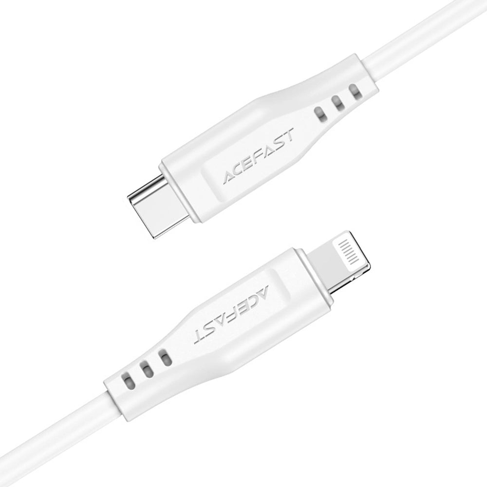 Cable de Datos y Carga USB-C - Lightning Acefast C3-01, 30W, 1.2m, Blanco