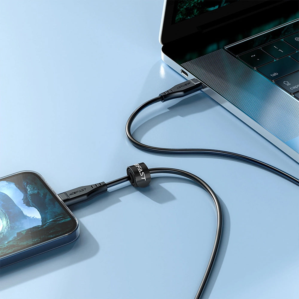 Cable de Datos y Carga USB-C - Lightning Acefast C3-01, 30W, 1.2m, Blanco