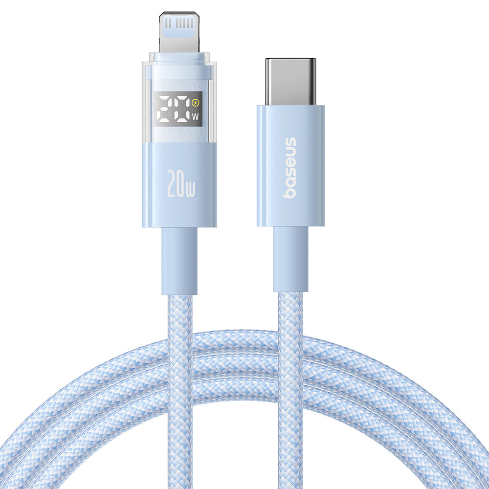 Cable de Datos y Carga USB-C - Lightning Baseus Display 2, 20W, 2m, Azul P10382703311-01