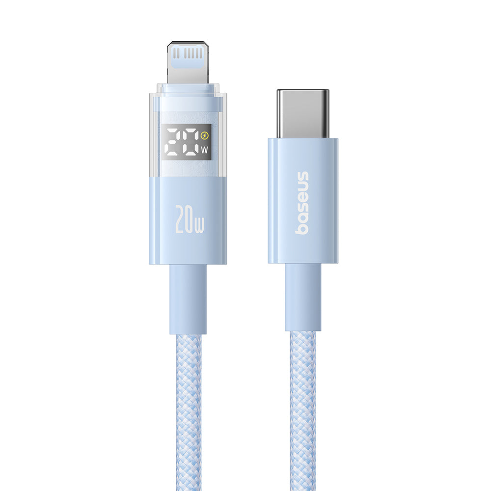 Cable de Datos y Carga USB-C - Lightning Baseus Display 2, 20W, 2m, Azul P10382703311-01