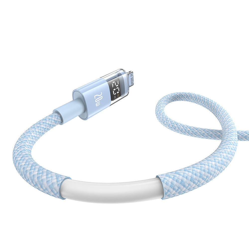 Cable de Datos y Carga USB-C - Lightning Baseus Display 2, 20W, 2m, Azul P10382703311-01
