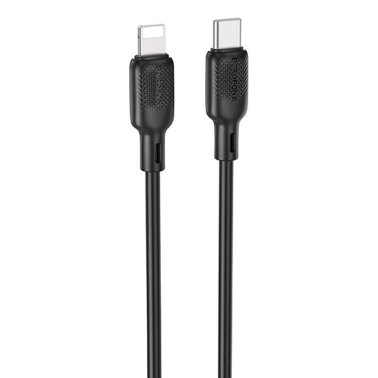 Cable de Datos y Carga USB-C - Lightning Borofone BX113 Lenny, 27W, 2m, Negro