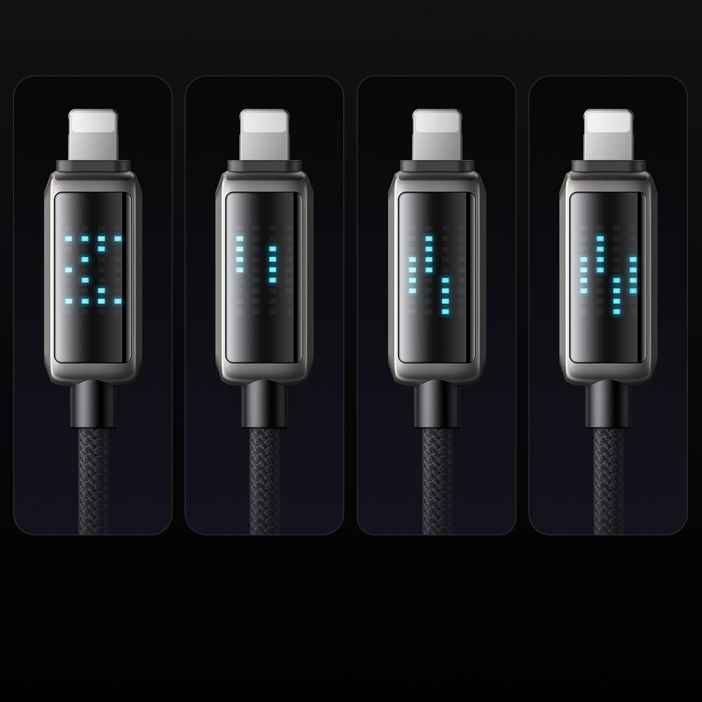 Cable de Datos y Carga USB-C - Lightning McDodo CA-2630 Display, 36W, 1.2m, Negro
