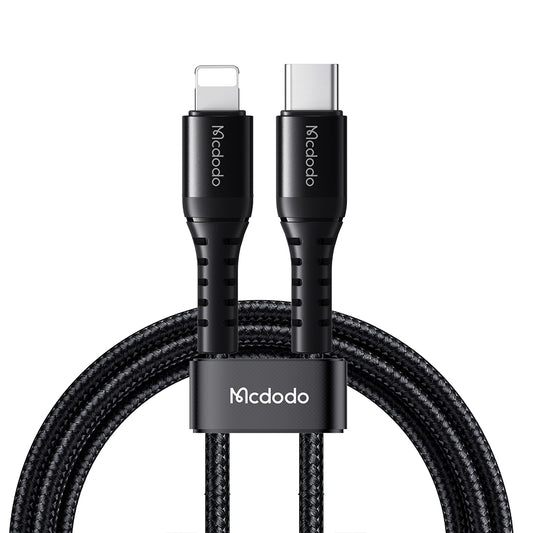 Cable de Datos y Carga USB-C - Lightning McDodo CA-5631, 36W, 1m, Negro