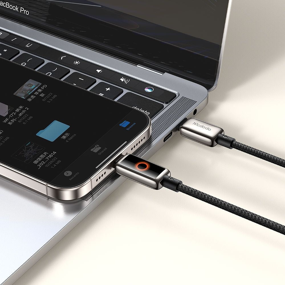 Cable de Datos y Carga USB-C - Lightning McDodo CA-6670 Auto Power Off, 36W, 1.2m, Negro