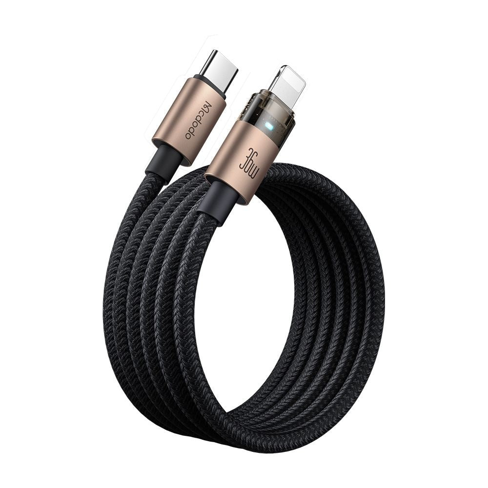 Cable de Datos y Carga USB-C - Lightning McDodo CA-6941, 36W, 1.2m, Dorado