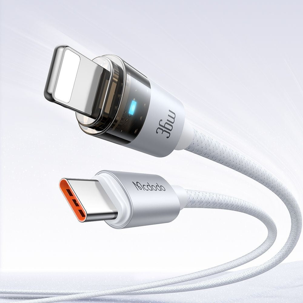 Cable de Datos y Carga USB-C - Lightning McDodo CA-6942, 36W, 1.2m, Blanco