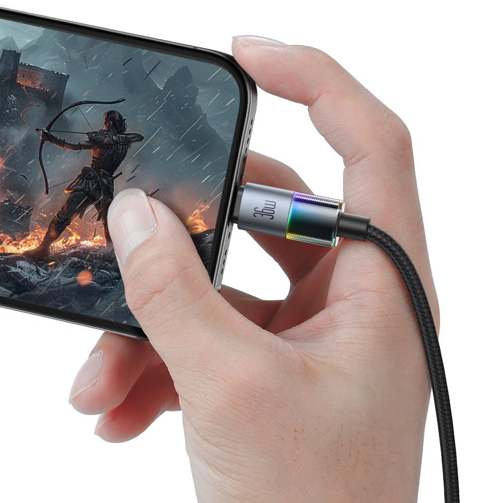 Cable de Datos y Carga USB-C - Lightning McDodo CA-8190 Colorful, 36W, 1.2m, Negro