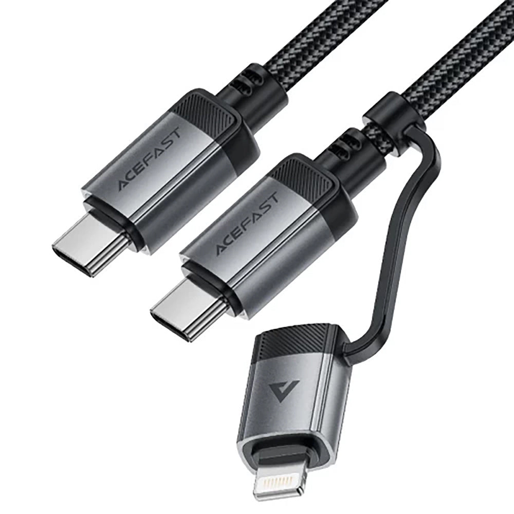 Cable de Datos y Carga USB-C - Lightning / USB-C Acefast C20-01, 60W, 1.2m, Negro
