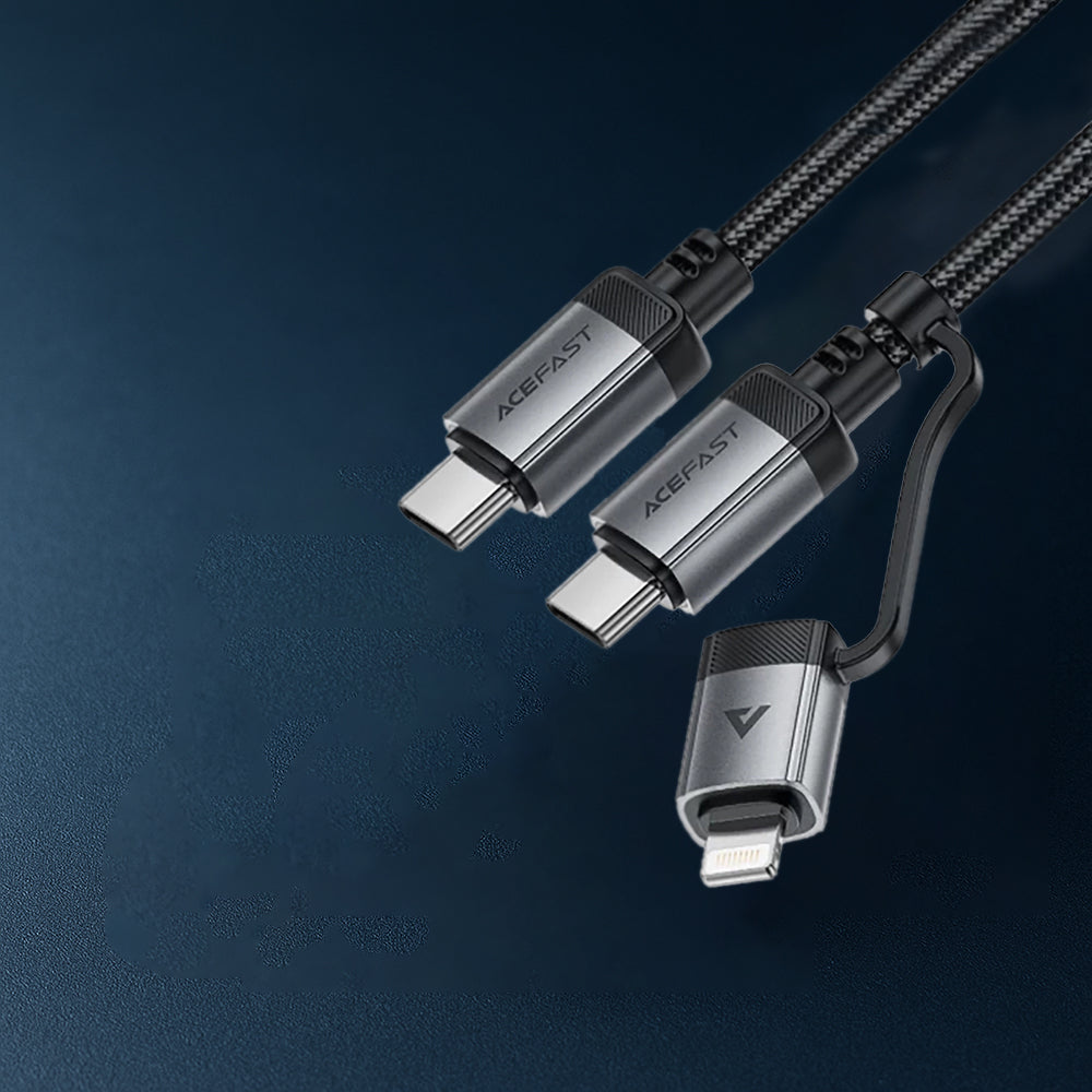Cable de Datos y Carga USB-C - Lightning / USB-C Acefast C20-01, 60W, 1.2m, Negro