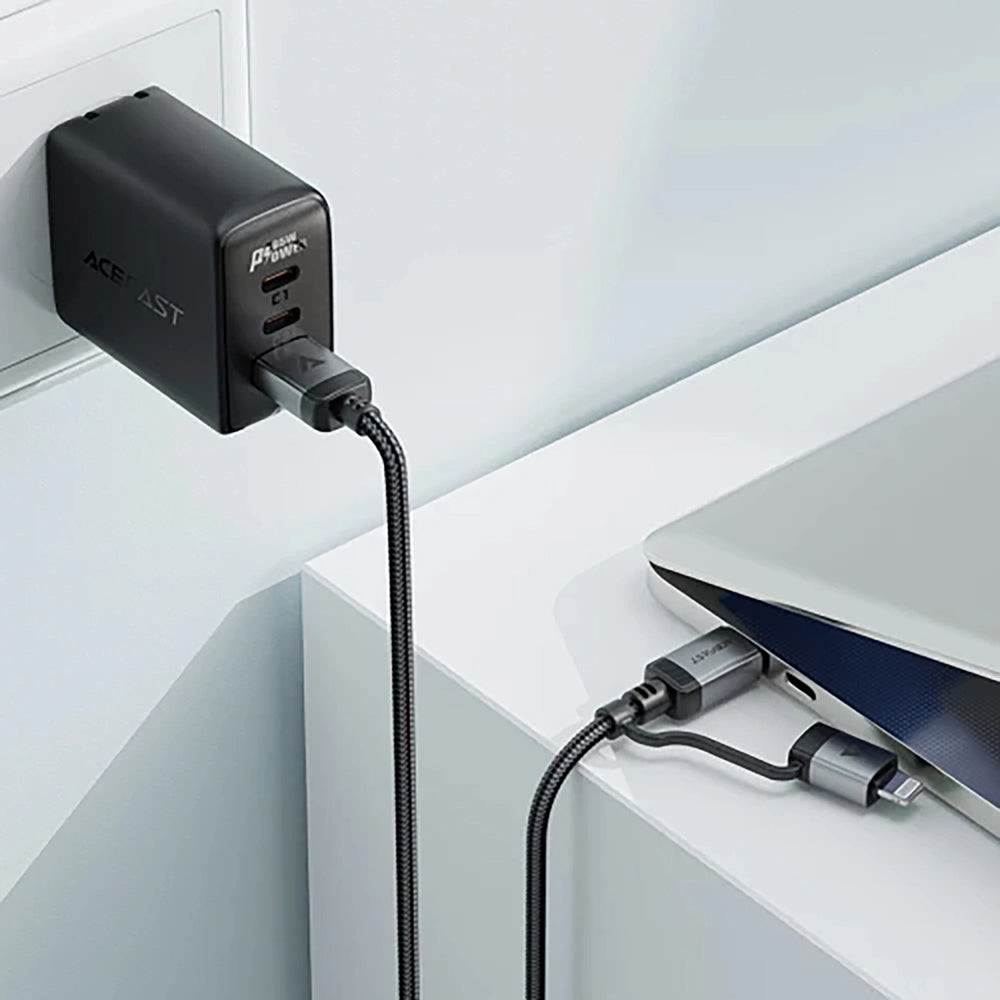 Cable de Datos y Carga USB-C - Lightning / USB-C Acefast C20-01, 60W, 1.2m, Negro
