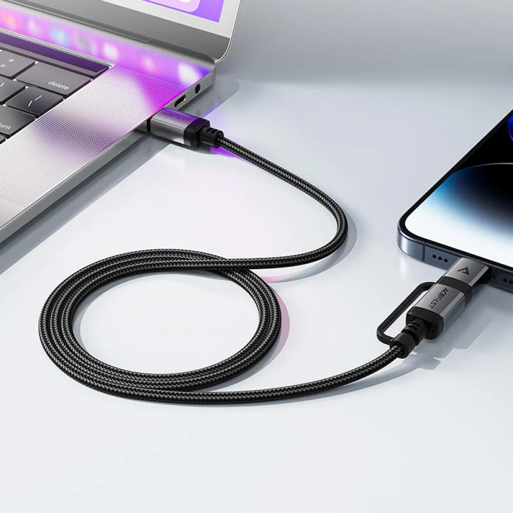 Cable de Datos y Carga USB-C - Lightning / USB-C Acefast C20-01, 60W, 1.2m, Negro
