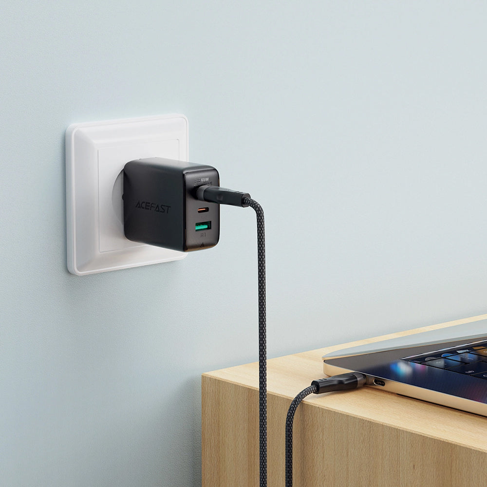 Cable de Datos y Carga USB-C - USB-C Acefast C11-03, 60W, 1.2m, Negro