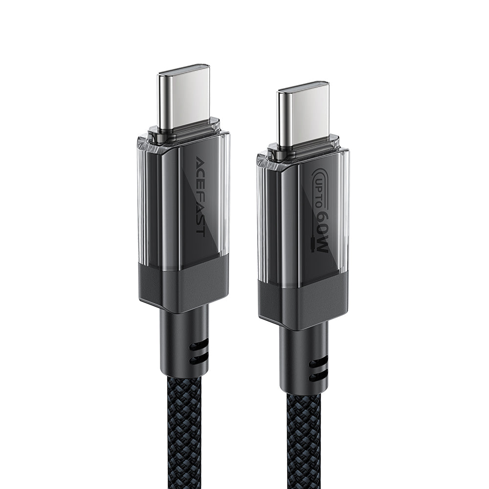 Cable de Datos y Carga USB-C - USB-C Acefast C12-03, 60W, 1.2m, Negro