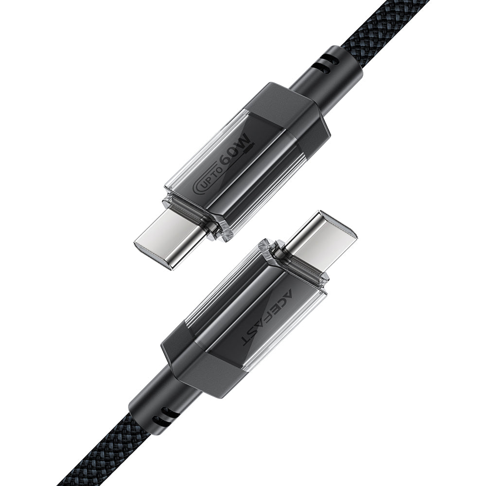 Cable de Datos y Carga USB-C - USB-C Acefast C12-03, 60W, 1.2m, Negro