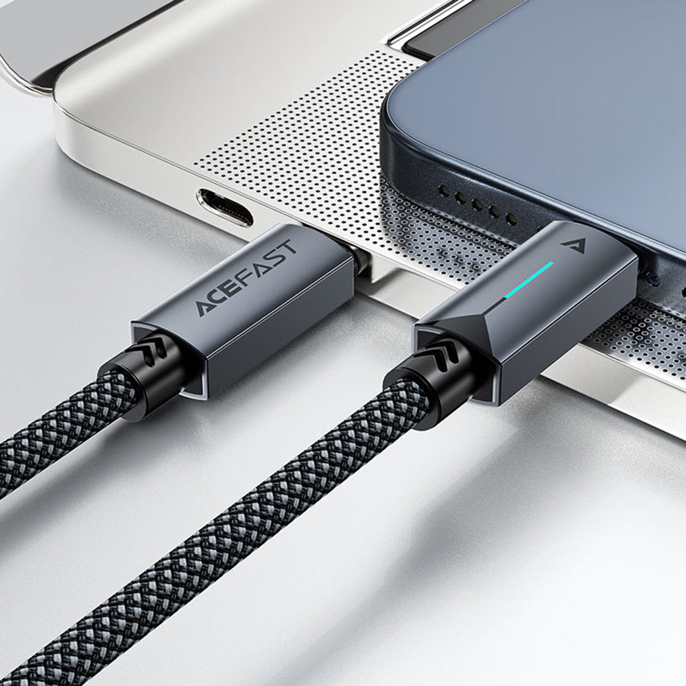 Cable de Datos y Carga USB-C - USB-C Acefast C19-03, 60W, 1.2m, Negro