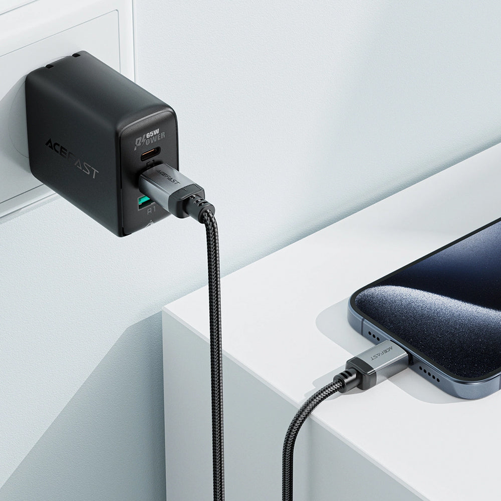 Cable de Datos y Carga USB-C - USB-C Acefast C20-03, 60W, 1.2m, Negro