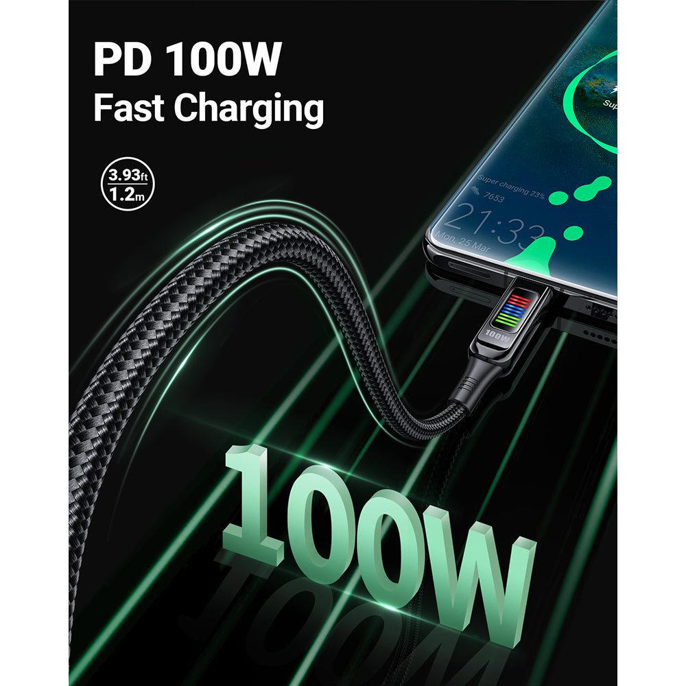 Cable de Datos y Carga USB-C - USB-C Acefast C7-03, 100W, 1.2m, Negro