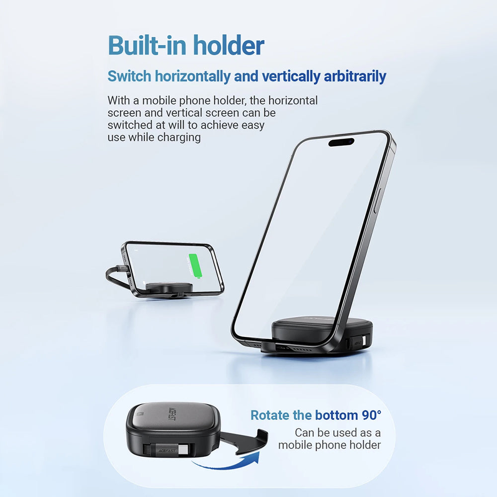 Cable de Datos y Carga USB-C - USB-C Acefast Travel J3, 60W, 0.95m, Negro
